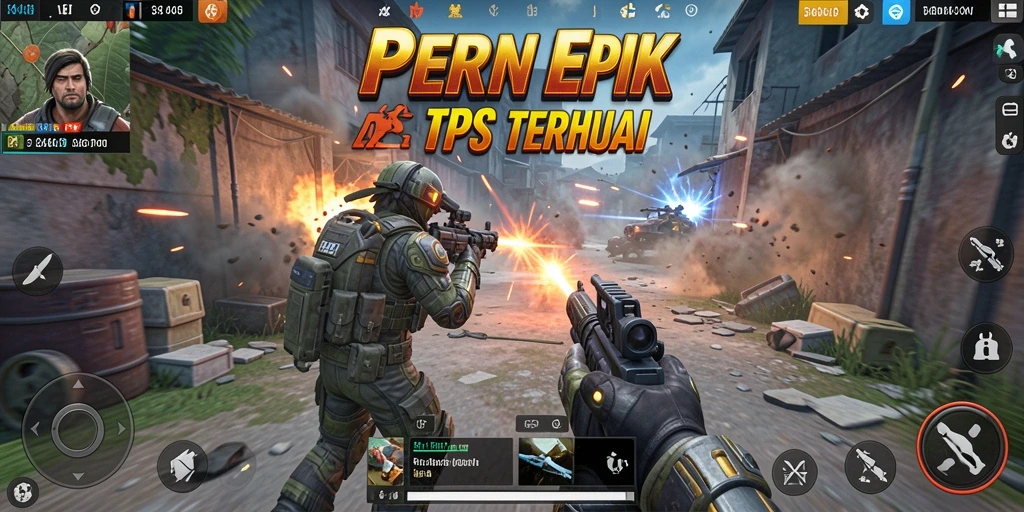Tangkapan layar menunjukkan aksi mendebarkan dalam game TPS.
