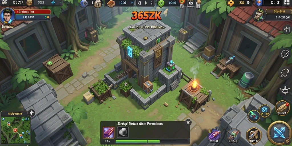 Tangkapan layar menampilkan aksi seru dalam permainan Tower Defense 365ZK.