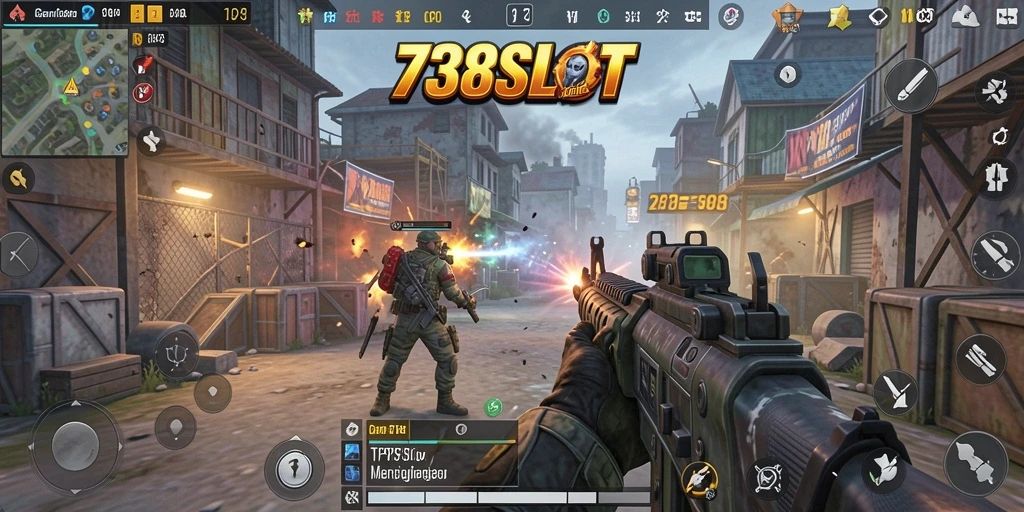 Tampilan menarik gameplay 738SLOT dengan aksi tembak-menembak.