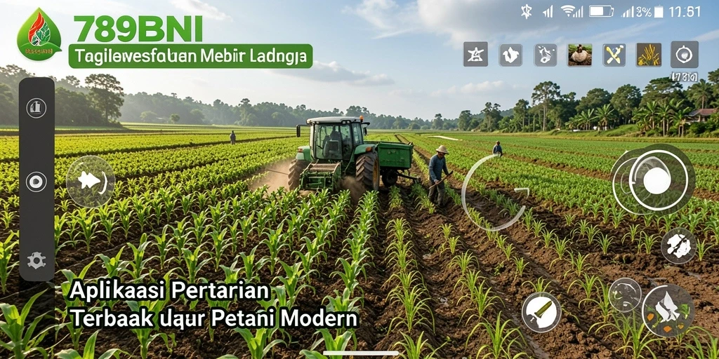 Tampilan gameplay 789BNI yang menunjukkan aktivitas pertanian.