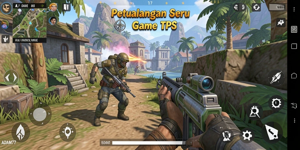 Tampilan seru gameplay TPS di ADAM77