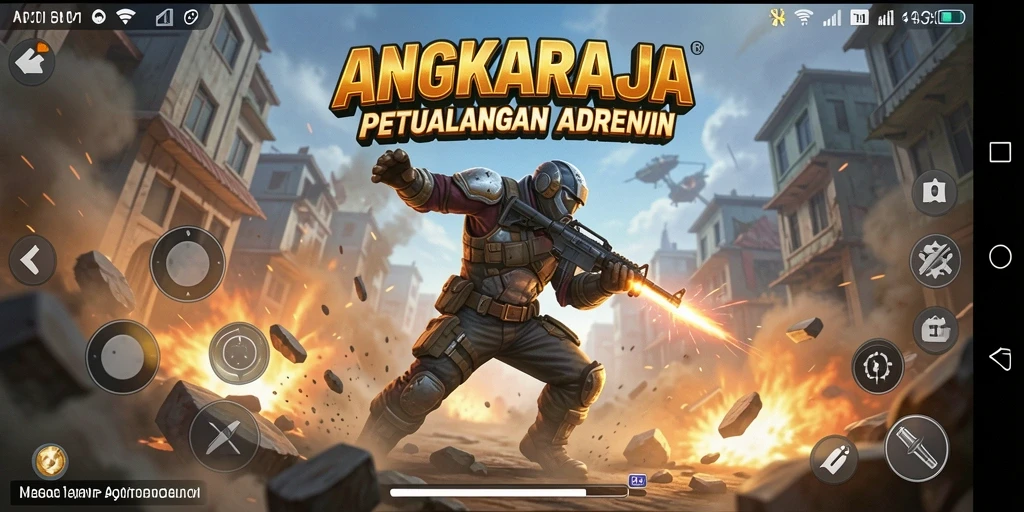 Screenshot gameplay dari ANGKARAJA yang menunjukkan aksi seru dan menegangkan.