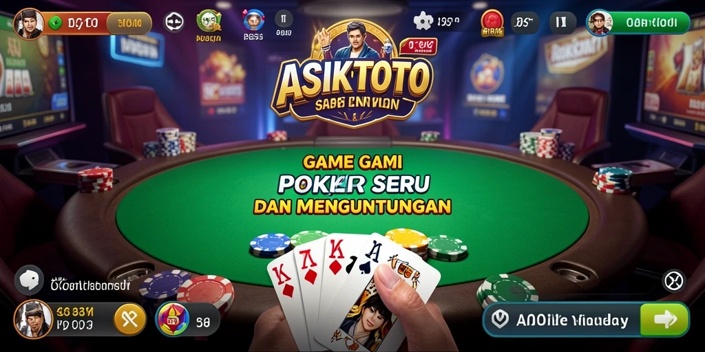 Screenshot utama ASIKTOTO menampilkan suasana seru permainan Poker.