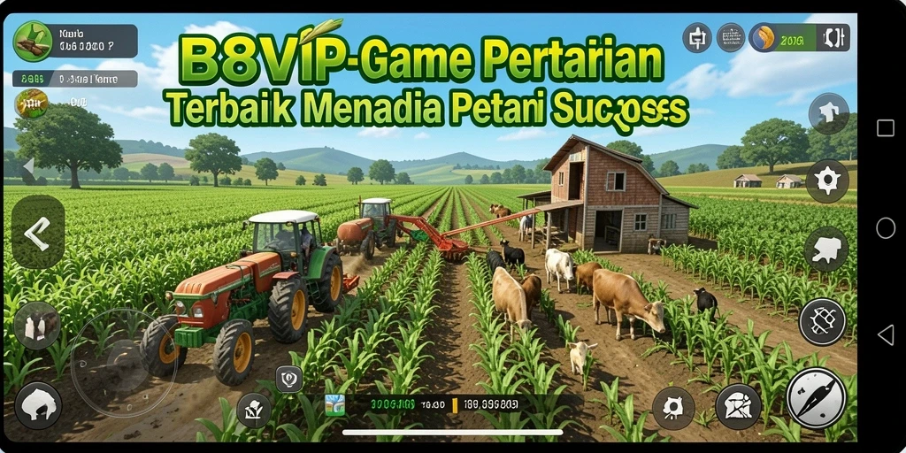 Tampilan menarik dari gameplay B8VIP dengan aktivitas pertanian.