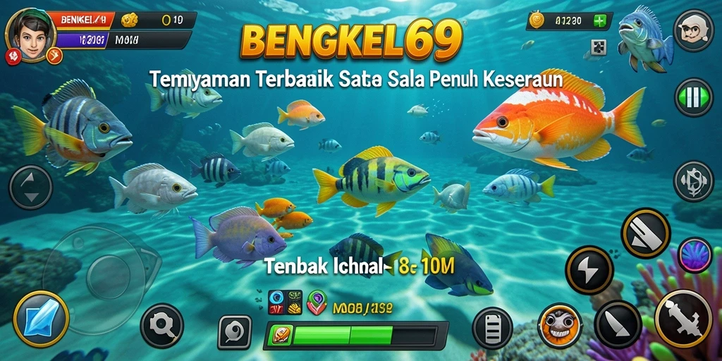 Gameplay BENGKEL69 menampilkan aksi menembak ikan yang seru dan mendebarkan.