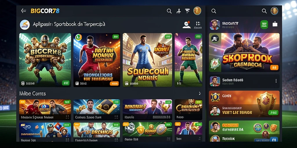 Tampilan gameplay Sportsbook BIGCOR78 yang interaktif dan seru.