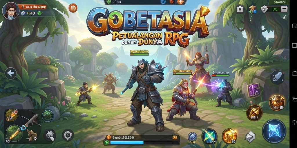 Tangkapan layar dari gameplay RPG di GOBETASIA.