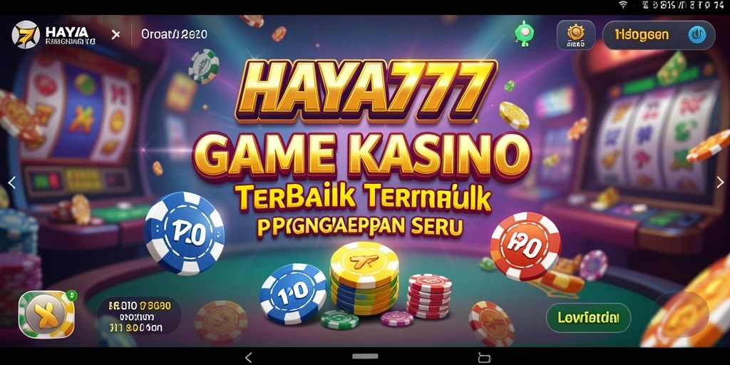 Tampilan menarik dari gameplay HAYA777 dengan suasana Kasino yang nyata.