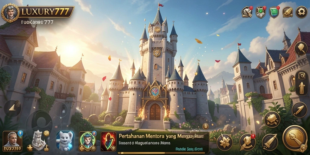 Tampilan permainan seru LUXURY777 dengan strategi Tower Defense yang intens.