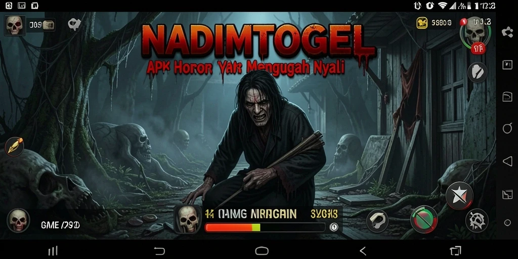 Tampilan gameplay NADIMTOGEL yang menegangkan dan menyeramkan.