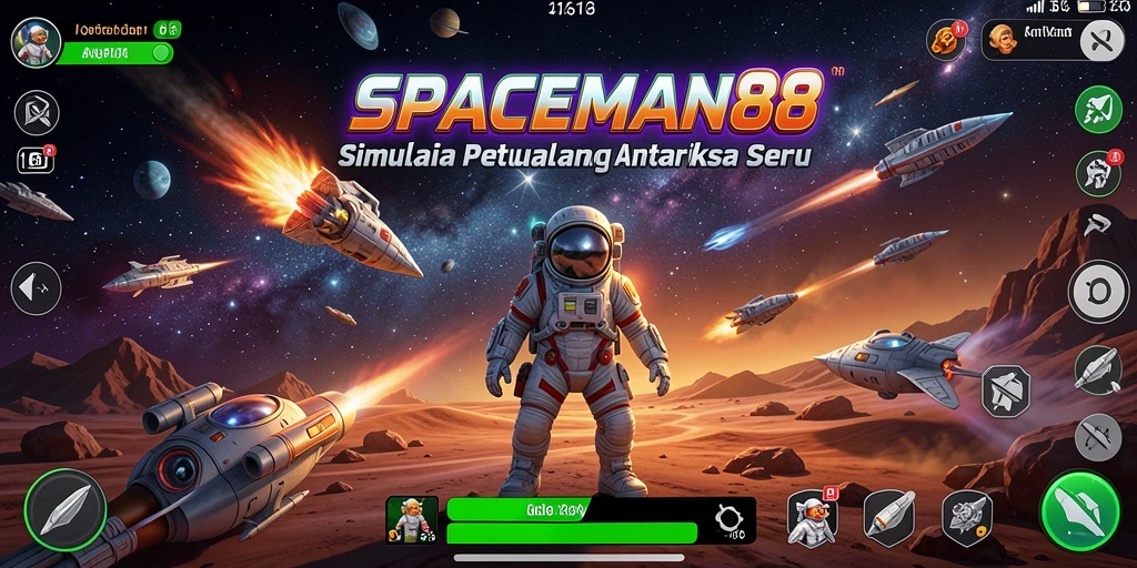 Tampilan screenshot SPACEMAN88 saat menjelajahi planet baru yang menakjubkan.